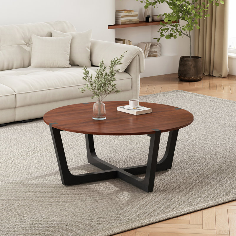 TABLE BASSE EN BOIS ACACIA, BRUN ET NOIR