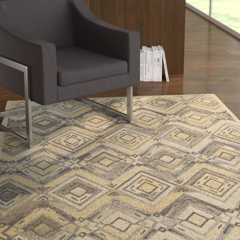 Cecelia Hand Tufted Wool Geometric Indoor Rug, Rectangle 8'9" x 11'9"