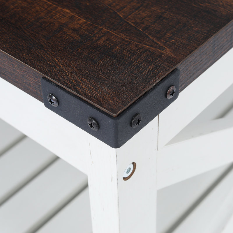 Shardea Single Coffee Table, Espresso, Vintage White