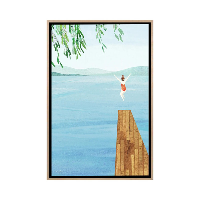 Wild Swim - reproduction d'art murale encadrée, Beige, Reproduction encadrée sans passe-partout, H 26 po x l 18 po