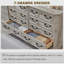 Commode 8 tiroirs, commode de rangement avec poignées en métal, organisateur de chambre à coucher large-174599280