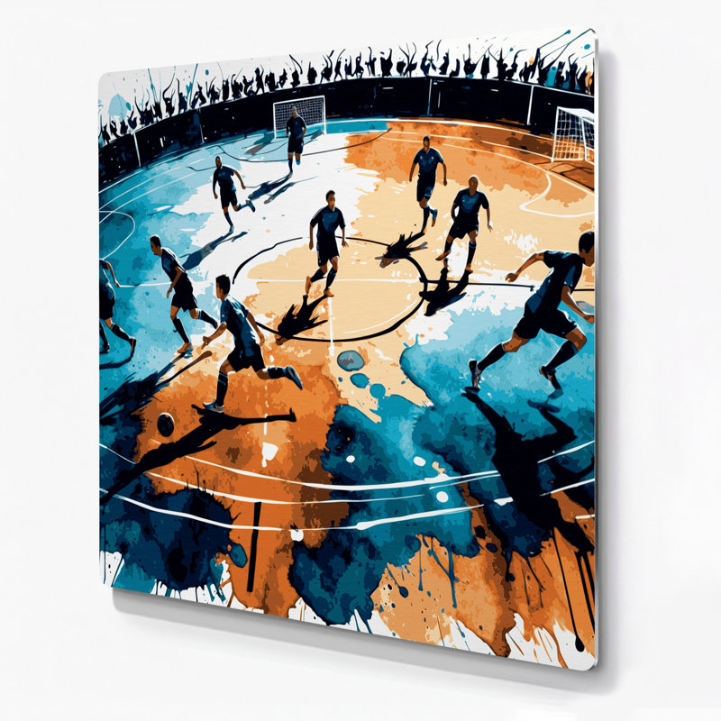 Art mural en métal beige Sports Futsal, H 16 po x l 16 po
