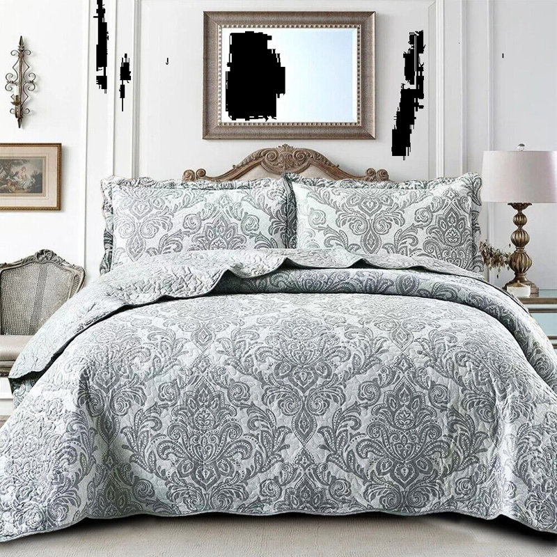 Casie Floral Bedspread, Grey, Super King