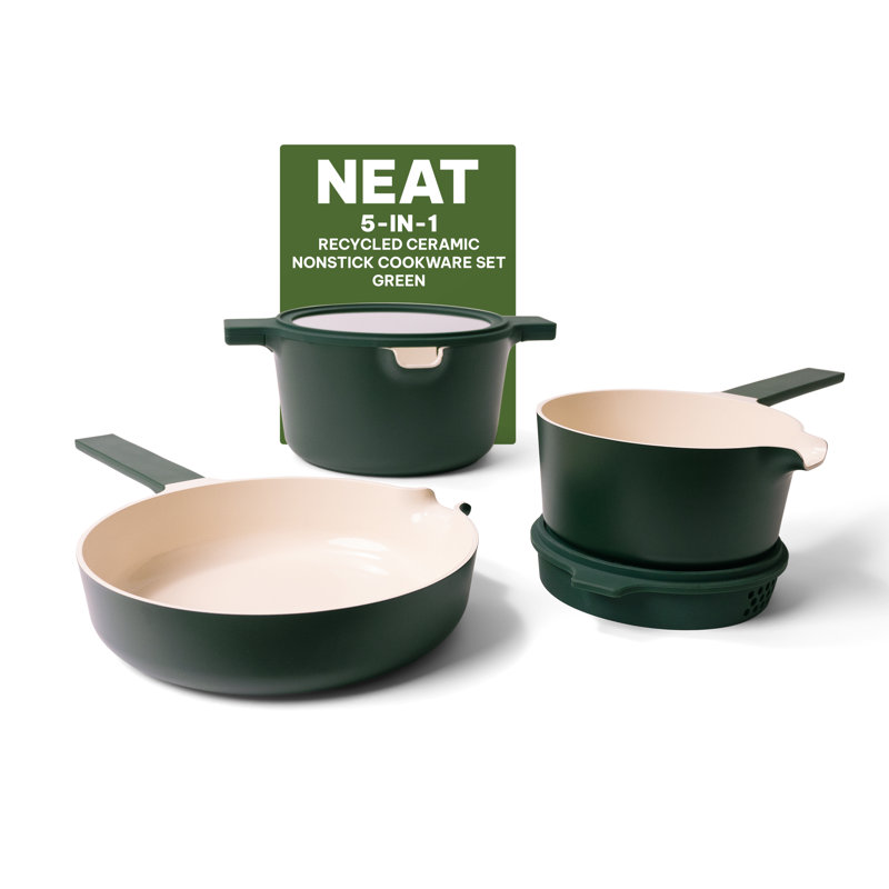 Alva 5-in-1 Green Ceramic Nonstick Cookware Set