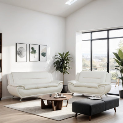 Norel 2 - Piece Vegan Leather Living Room Sofa Set