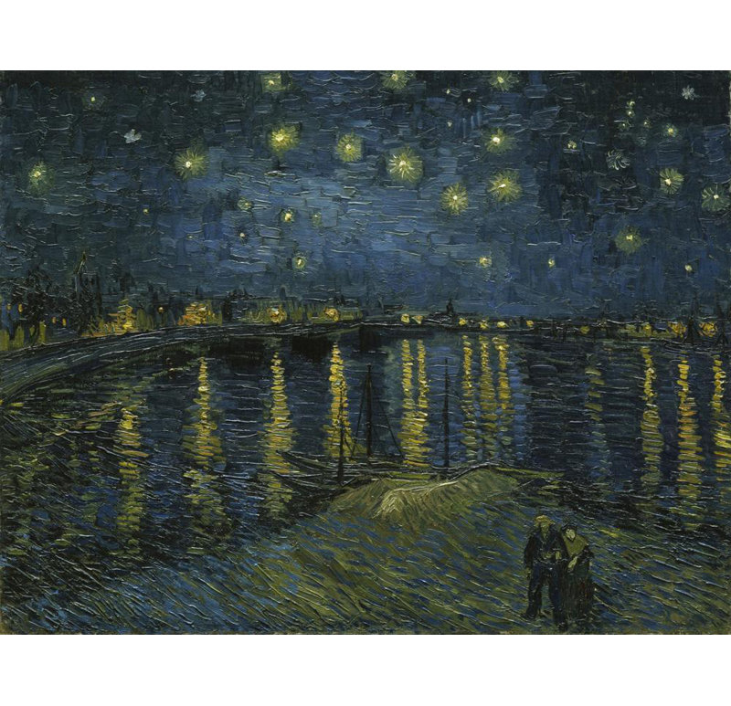 "Nuit étoilée" par Vincent Van Gogh - Toile tendue avec châssis, H 17 po x l 24 po