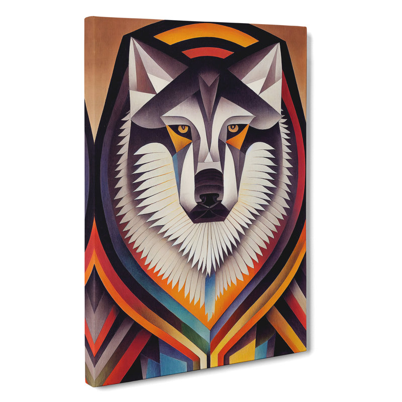 Wolf In Abstract No.1 - Print, No Matte, Wrapped Canvas, 60cm H x 40cm W