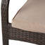 Chaises empilables pour l'extérieur, 4 pièces, résine brune, structure en fer, coussins d'eau, accoudoirs courbés, profondeur de 25,1 pouces, largeur de 30,06 po, hauteur de 35,47 po pour la terrasse, profondeur du produit, largeur, hauteur