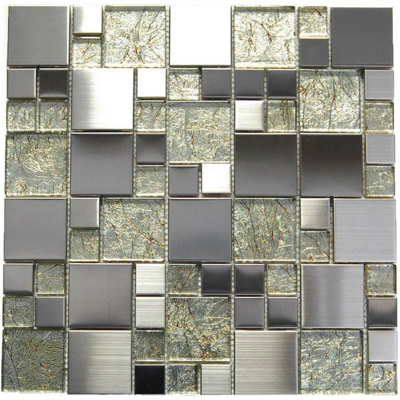 Carreau de mosaïque murale en pierre naturelle / verre 2 po x 2 po Versailles
