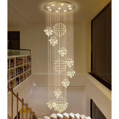 Modern Crystal Led Dimmable Large Chandelier