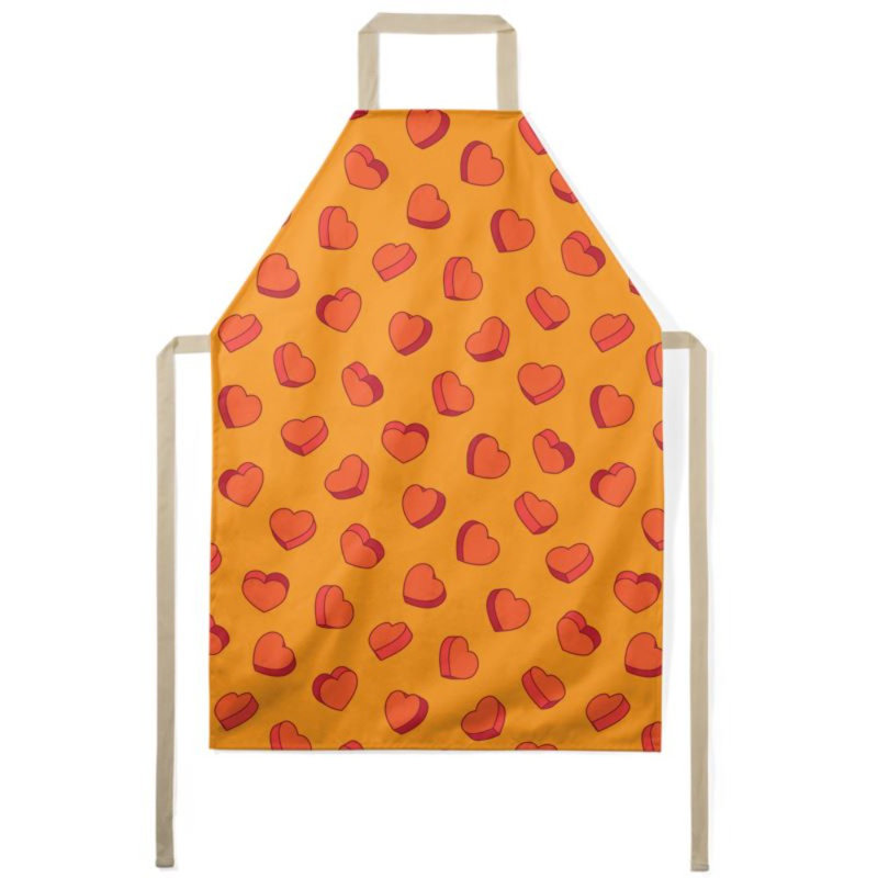 Geometric Bib Apron, Orange