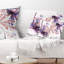 Motif de fleur fractale bleue et rose - coussin imprimé abstrait