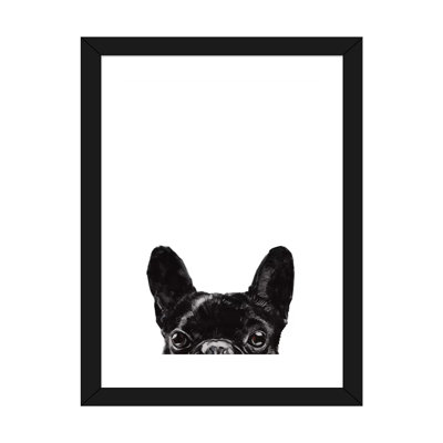 «Peeking Bulldog» par Big Nose Work - impression d'art graphique