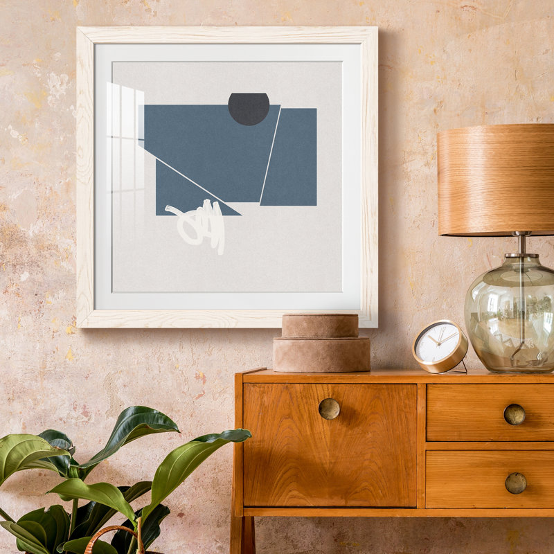 Impression encadrée de feutre bleu I-Premium - prête à être accrochée, H 17 po x l 17 po x P 1,5 po, Papier avec cadre blanc