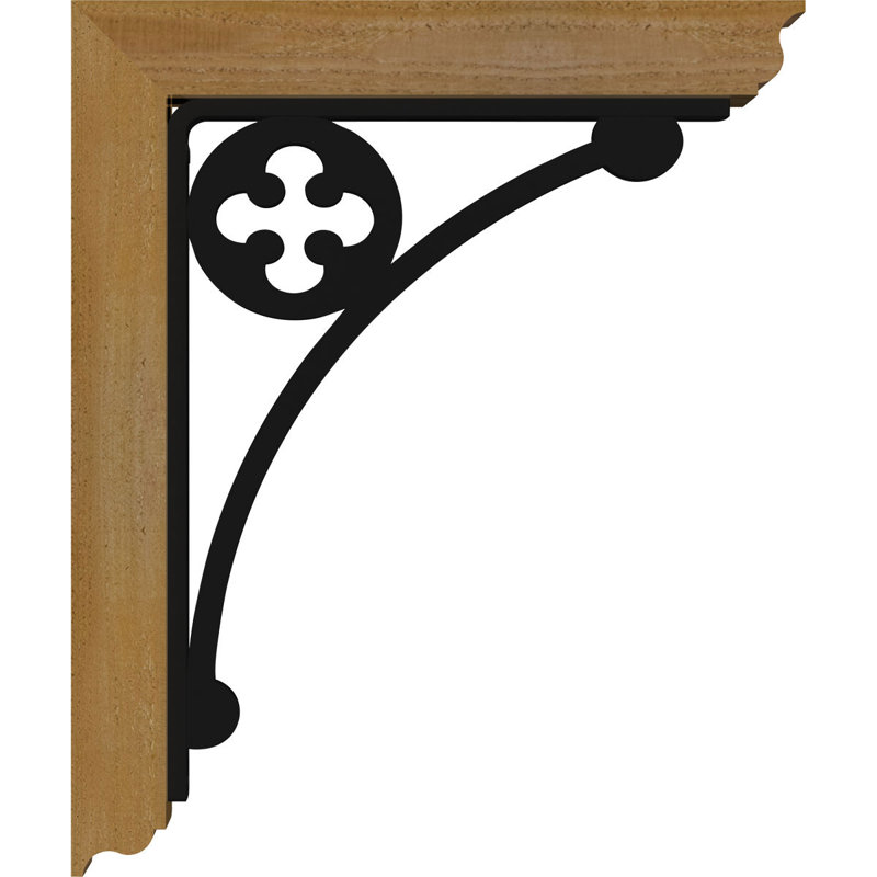Crawley Traditional Ironcrest Bracket, 19"H x 16"D, 4"W x 2"T Western Red Cedar (Rough Sawn)
