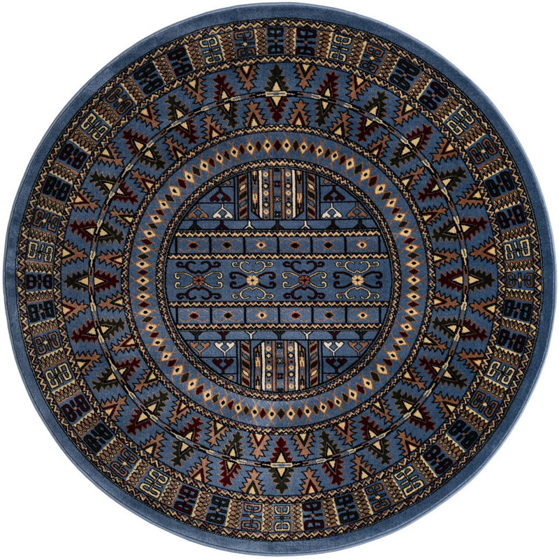 Tapis bleu Aucun, Rond 6 pi 1 po