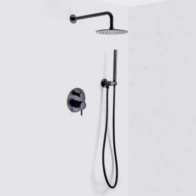 Metro 2-Way Pressure Balance Trim Complete Shower Set - Wall Mount - 8" Brass