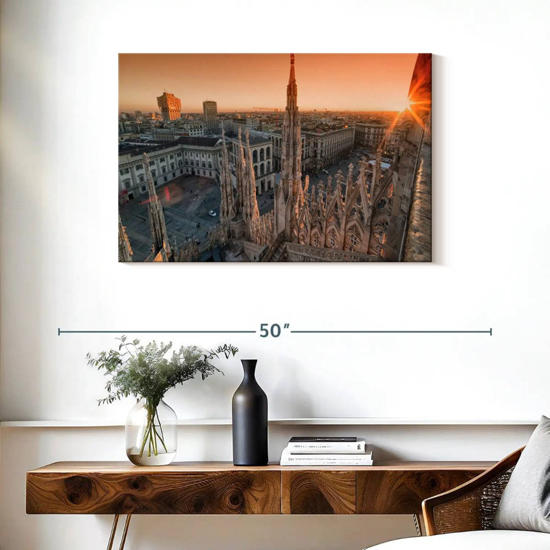 Milan Square Sunset, 24" H x 36" W