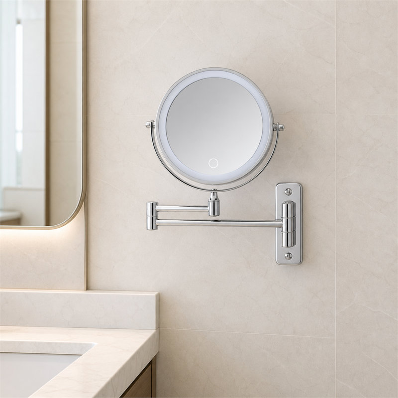 Miroir de maquillage mural lumineux et rechargeable