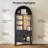 71'' Tall Wood Arched Cabinet with Adjustable LED Lights and Shelves-1248380188
