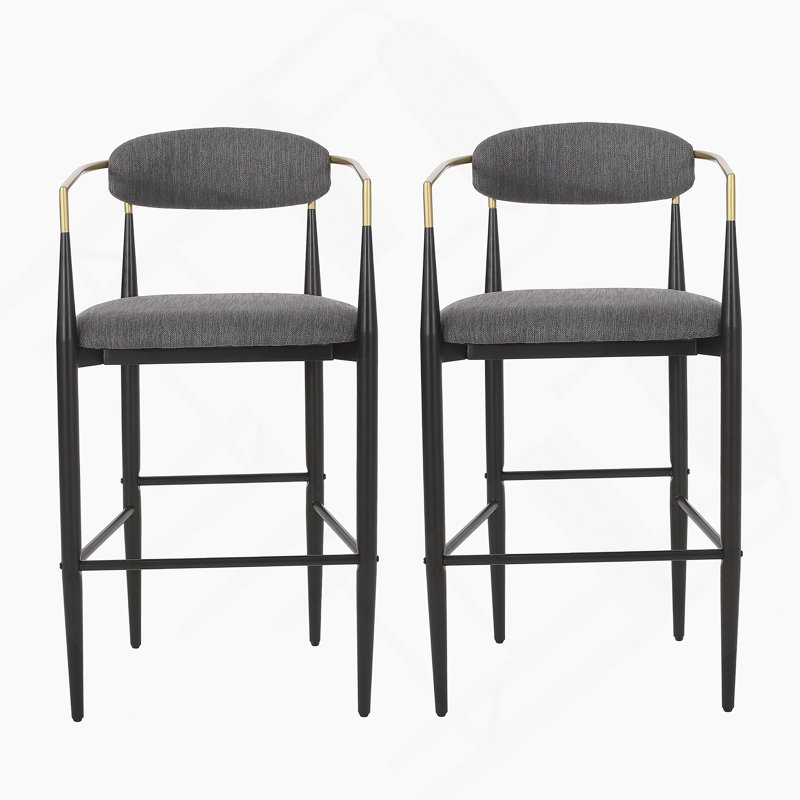 Tabouret de bar (ensemble de 2), Gris anthracite