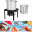 Marmite à fruits de mer 100 pte avec panier à crépine, pour la cuisson extérieure de crabe / écrevisse
