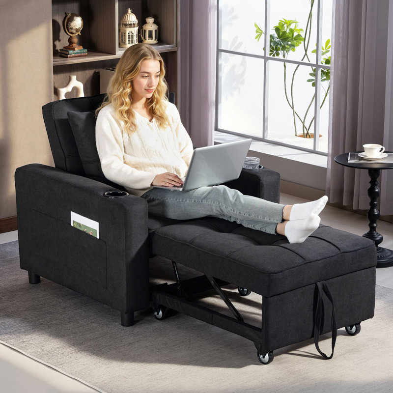 Upholstered Accent Chair, Black
