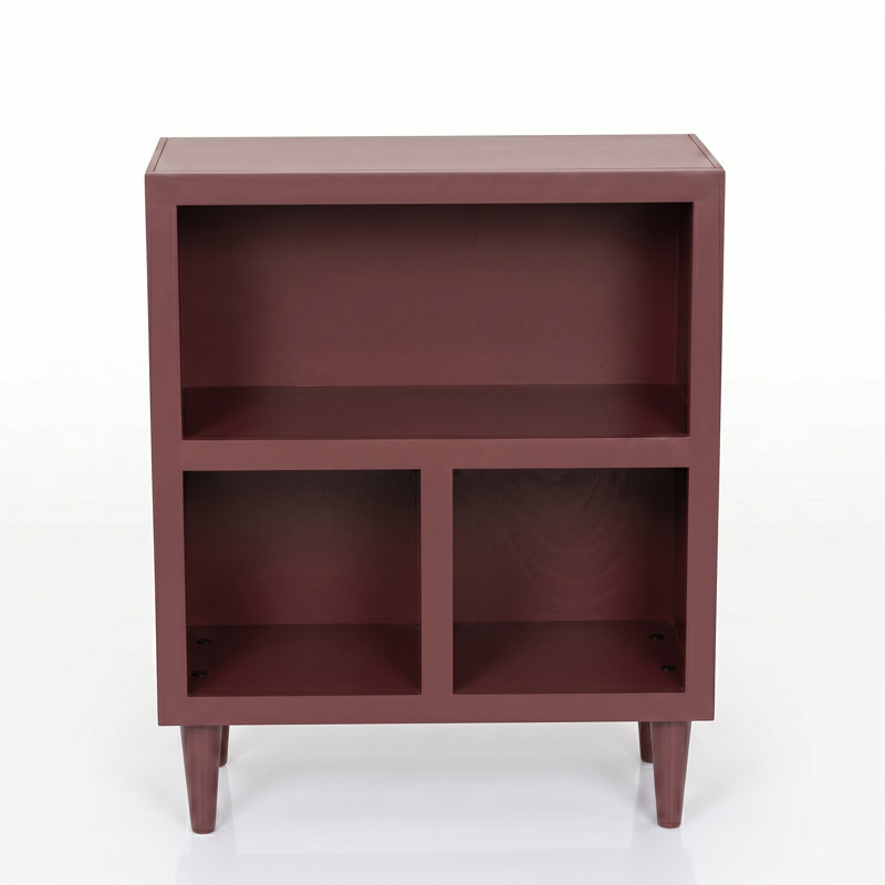 Luna Contemporary 2-shelf Bookcase, Bookshelf for Home Office & Living Room Storage, Granate