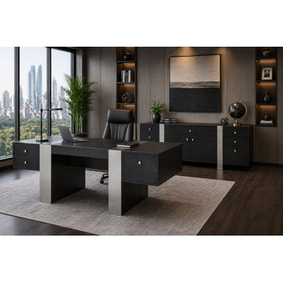 Ensemble de bureau de direction Nero - Bureau et crédence