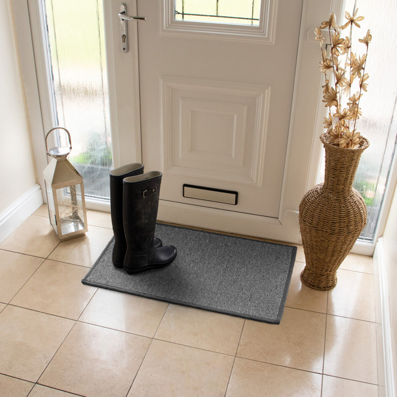 Non-Slip Indoor Doormat, Grey, Rectangle W50 x L80 cm