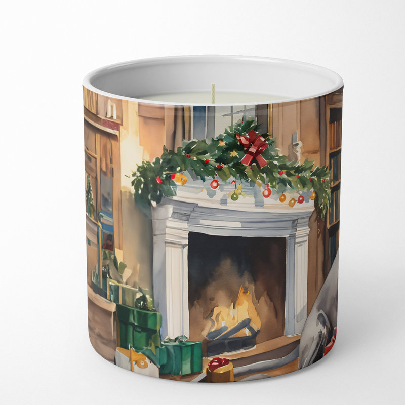 Bougie de Noël parfumée avec support en céramique