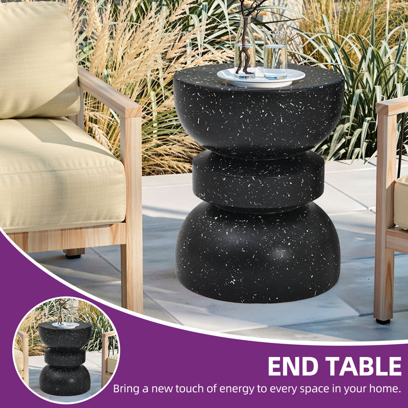 Tabouret de jardin 17,72 po H MGO, Noir