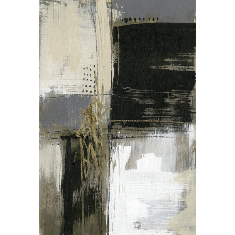 Neutral Divisions I by Jennifer Goldberger - Painting Print, 91cm H x 61cm W, Black Floater Framed