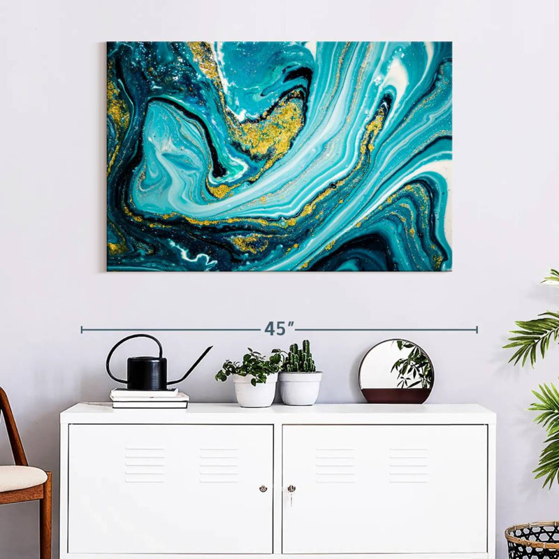 Dynamic Abstract Dynamic Abstract Marble Canvas Print On Canvas Print, 26" H x 39" W x 1.25" D