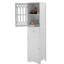 Armoire de salle de bain haute - blanc, tiroir et portes pour une utilisation quotidienne avec tablette réglable, 2-716968202