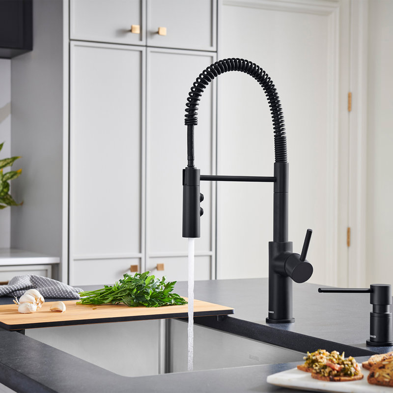 Robinet de cuisine à double jet Catris Flexo Semi-Pro - Noir mat, Noir mat