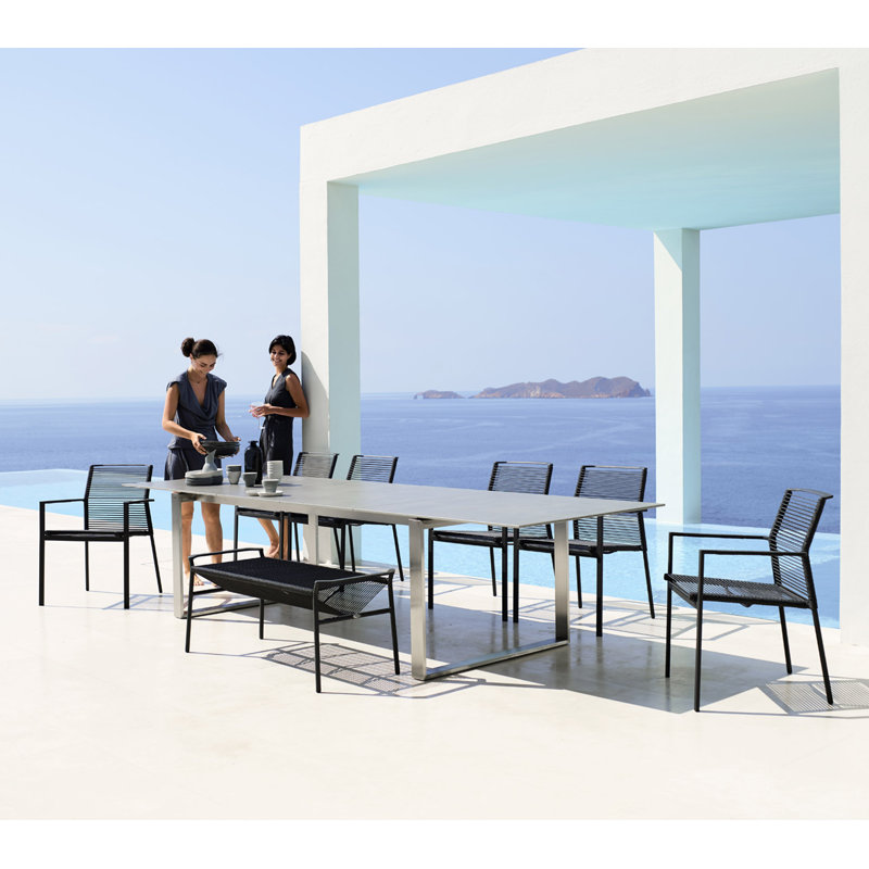 Edge Outdoor Dining Table, Basalt Gray
