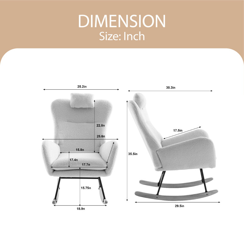 Chaise berçante Liano, Blanc