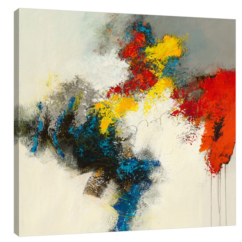 « over the line », reproduction de peinture à l’acrylique sur toile tendue, H 12 po x l 12 po x P 1,5 po
