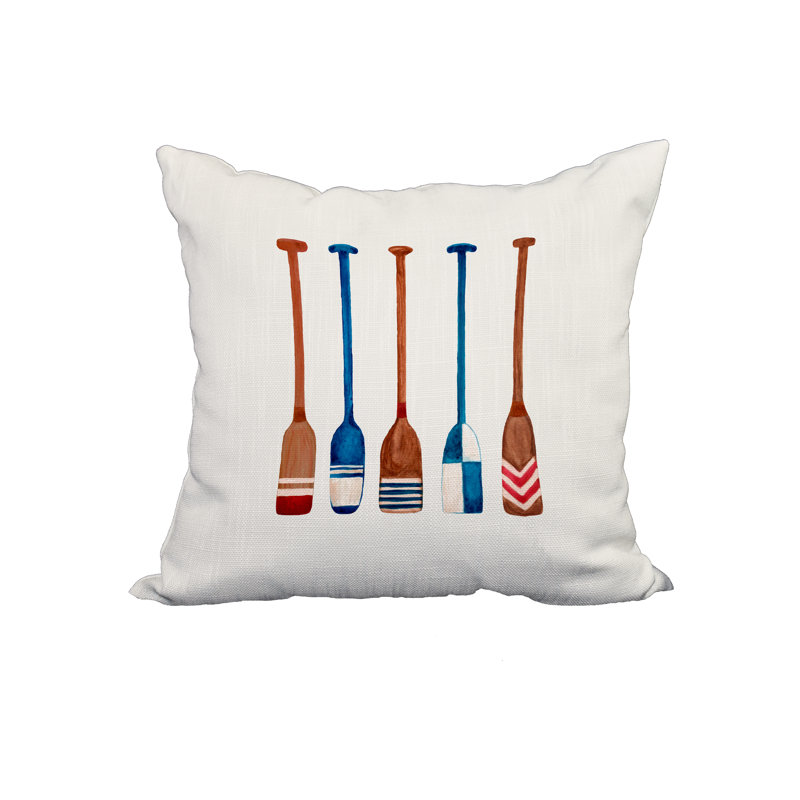 Housse et insert de coussin carré multicolore Oar, 20 po x 20 po, Ivoire