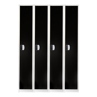 72" x 12" x 12" 1-Door Steel Single Tier Locker with Digital Lock - Employee & Student Storage for Schools, Gym, Workplace - Includes Shelf, Hooks, Ventilation & Card Holder - Easy Assembly