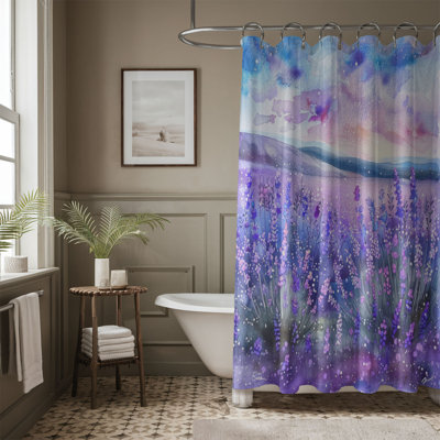 Lavender Horizon Watercolors - 1 Piece Standard Shower Curtain
