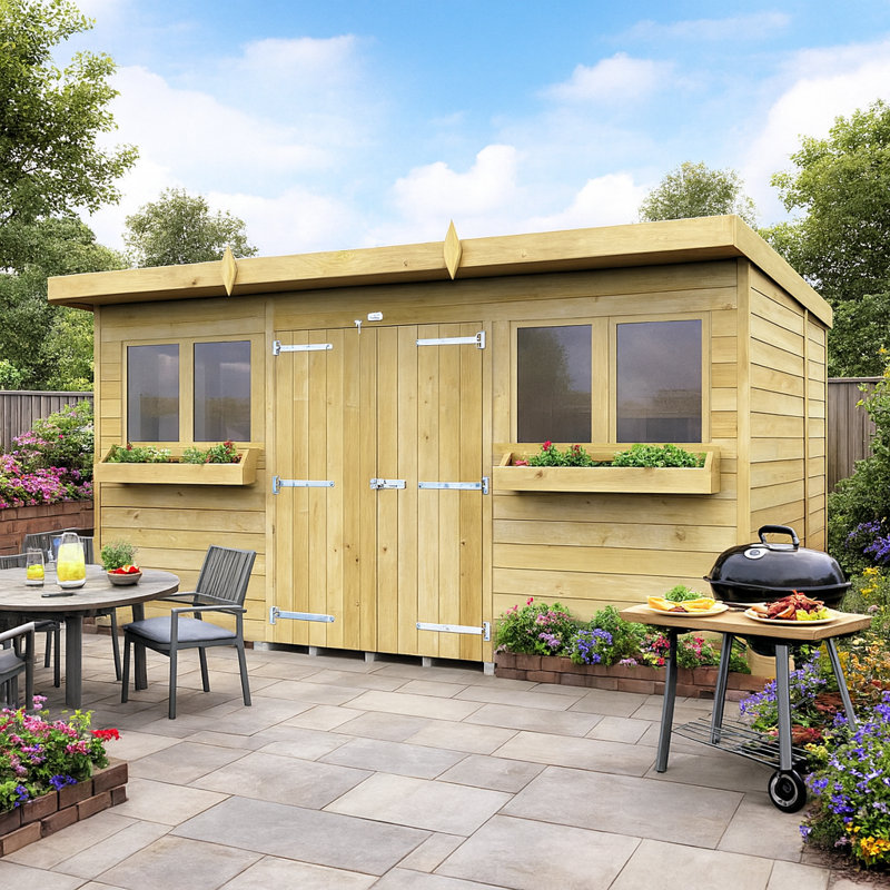 12ft x 5ft Pent Summer Shed