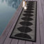 Tapis intérieur / extérieur noir / ivoire à motif géométrique facile à entretenir et tissé à plat-57729002-60093675
