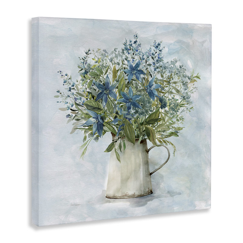 "Country Milk Tin Bouquet", art mural par Carol Robinson, H 17 po x l 17 po x P 1,5 po