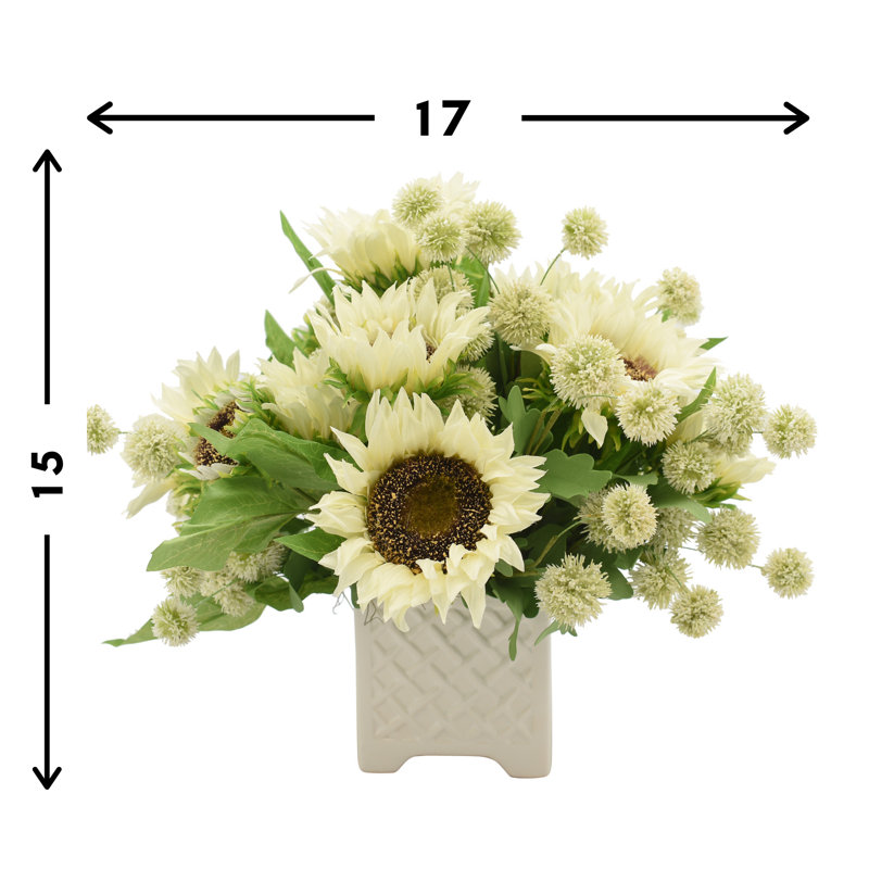Sunflower And Pom Poms Arrangement
