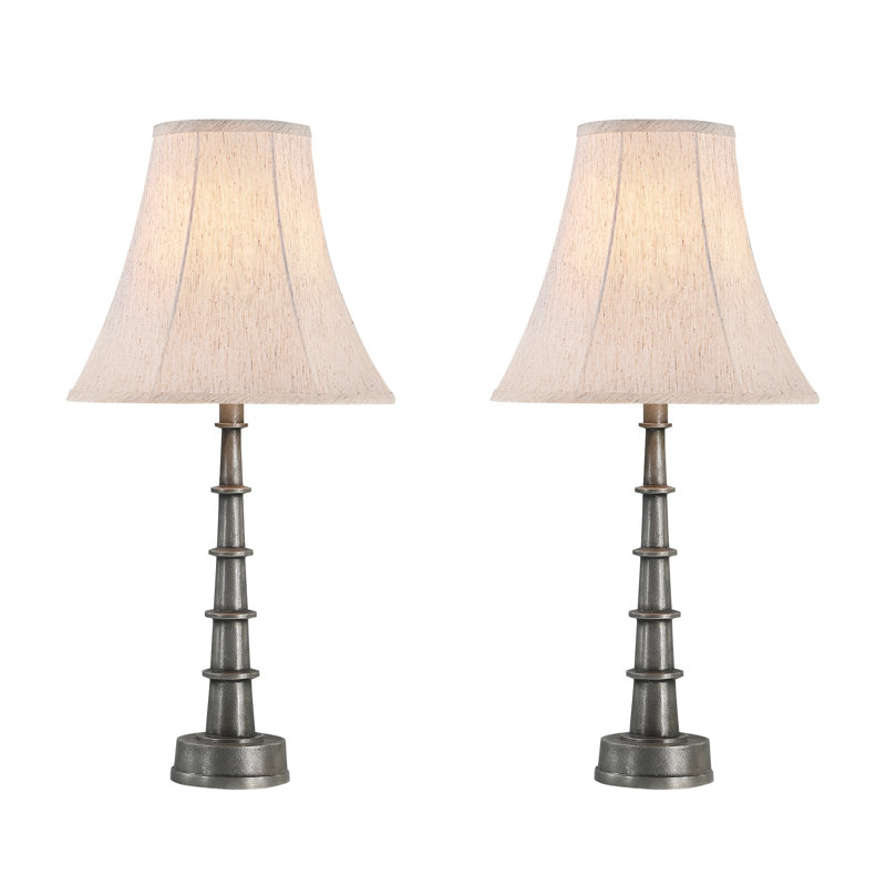 Ensemble de lampe de table en nickel brut antique 28,5 "