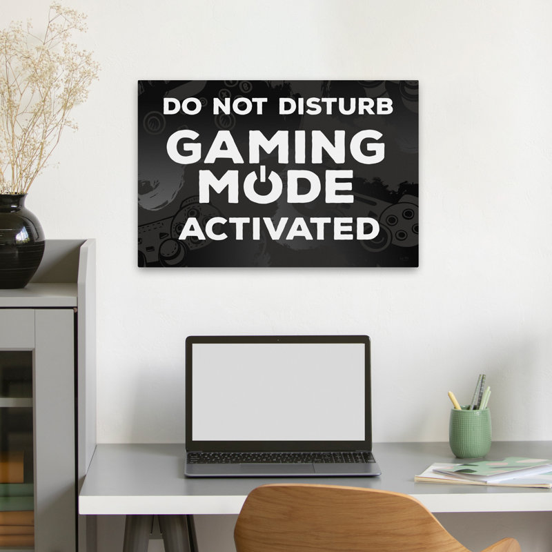 Mode de jeu activé - Art de la typographie moderne «Ne pas déranger», H 16 po x l 24 po