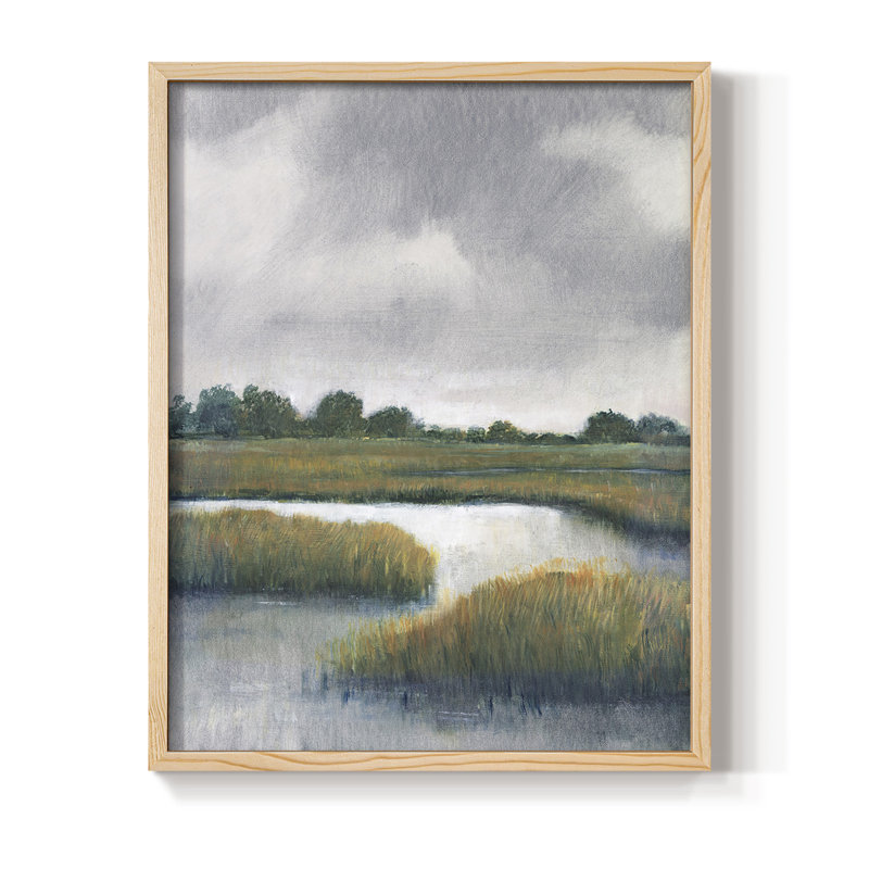 Salt Marshes I, reproduction encadrée - bois massif, H 15 po x l 12 po