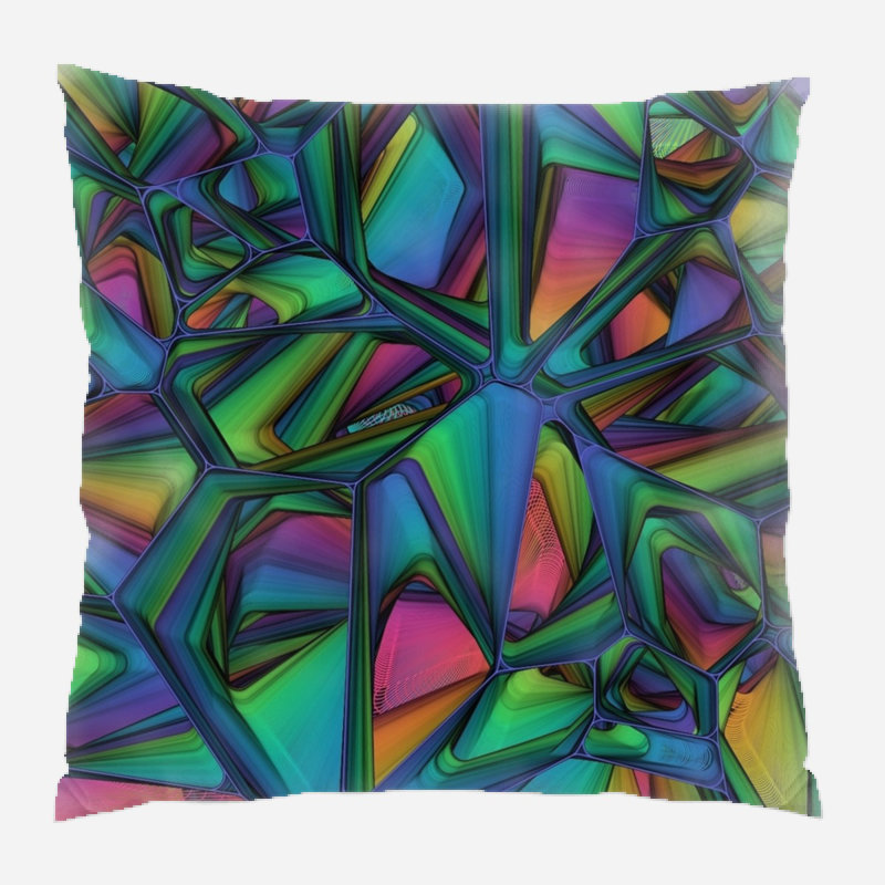 Geometric Microsuede Reversible Throw Pillow